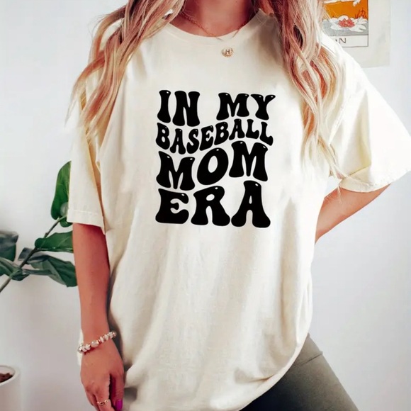 Tops - Baseball Mom Era Tee- Cream Color (Large)